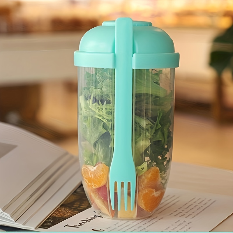 1pc Salad Cup, Portable Salad Meal Shaker Cup, Plastic Healthy Salad  Container Fork, Salad Dressing Holder, Salad Cup For Picnic Lunch  Breakfast, Kitchen Stuff, Kitchen Gadgets, Back To School Supplies  1070ml/36.2oz- Fresh