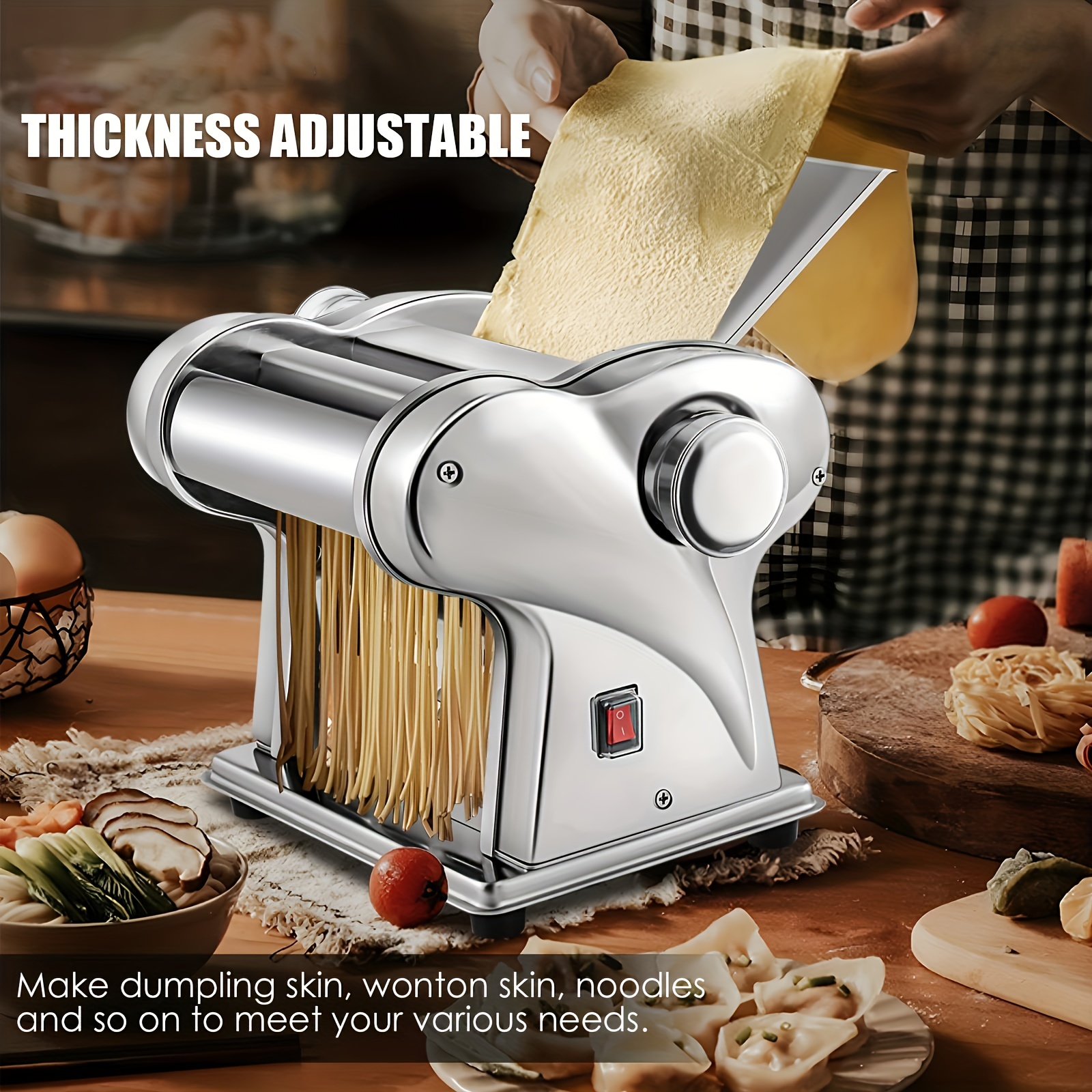 Pasta Maker Machine Roller Pasta Maker Adjustable Thickness - Temu
