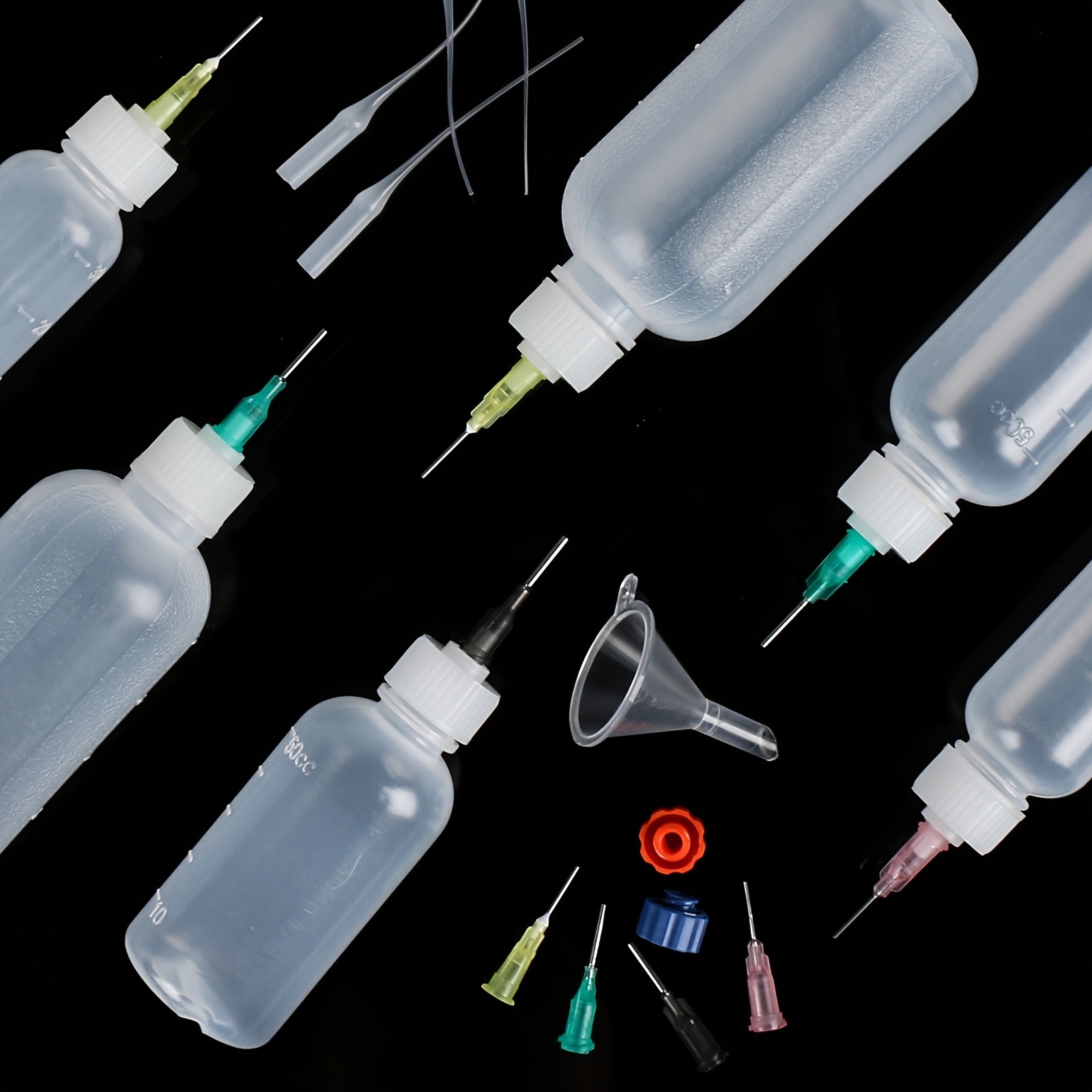  6 Pcs 2 Ounce Needle Tip Glue Bottle, Tip Applicator Bottle,  for Glue,Liquid,Oil, DIY Crafts Etc, Multi-Color. : Arts, Crafts & Sewing