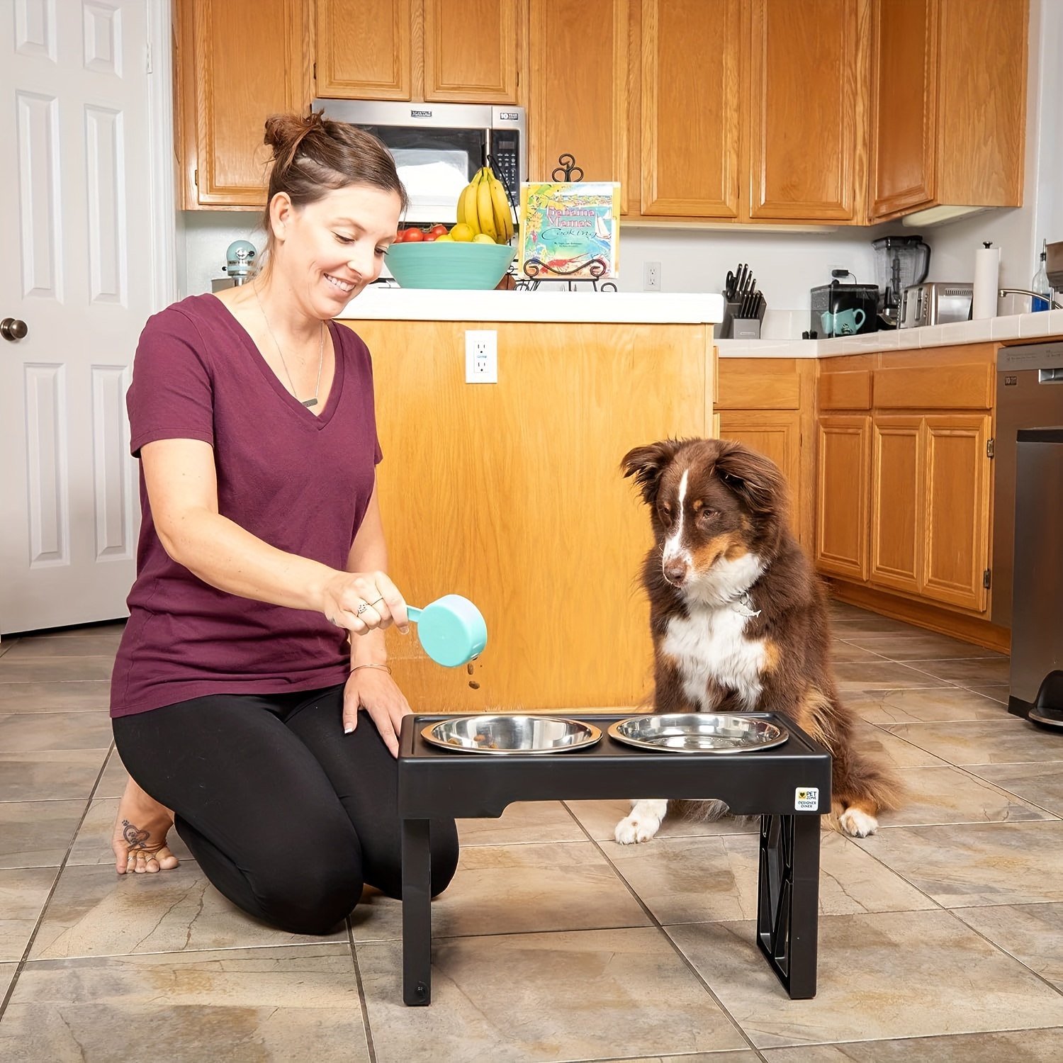 Elevated Pet Double Bowls With 3 Adjustable Height Stainless - Temu