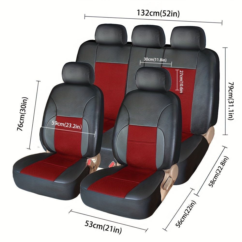 Autositzbezüge Rot Komplettset 5-Sitze Schonbezüge Sitzschutz