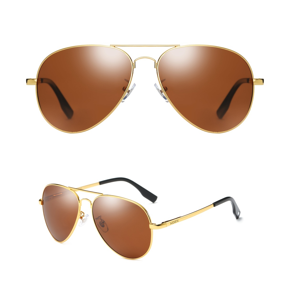 Nuevas gafas de sol polarizadas de metal Gafas de sol para hombres Película  de color de nylon Espejo de sapo reflectante Gafas polarizadas para
