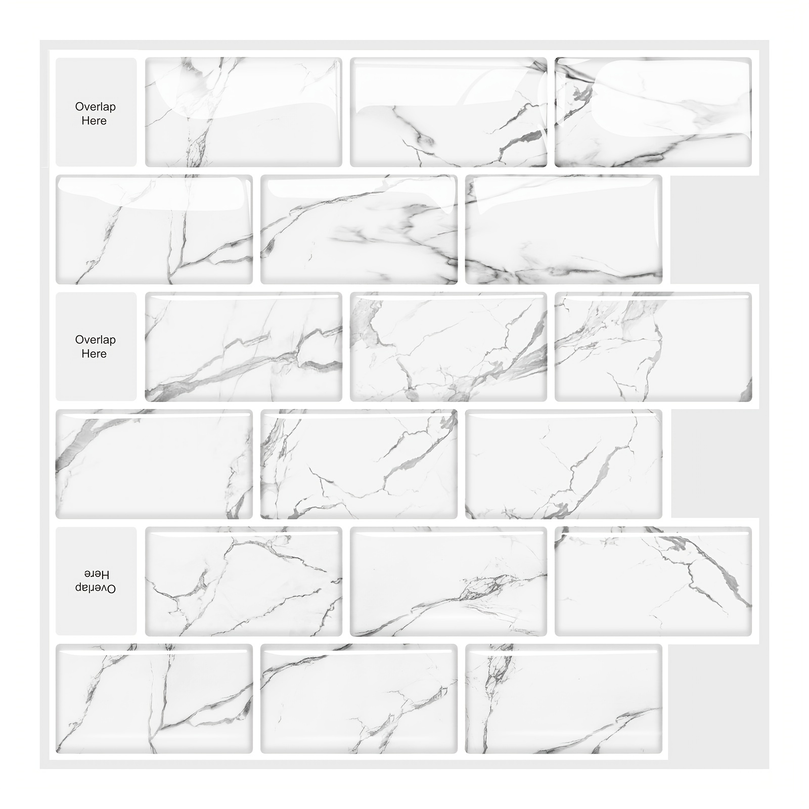 Marble Patterned Kitchen Tile Sticker Wall Tiles Sticker - Temu