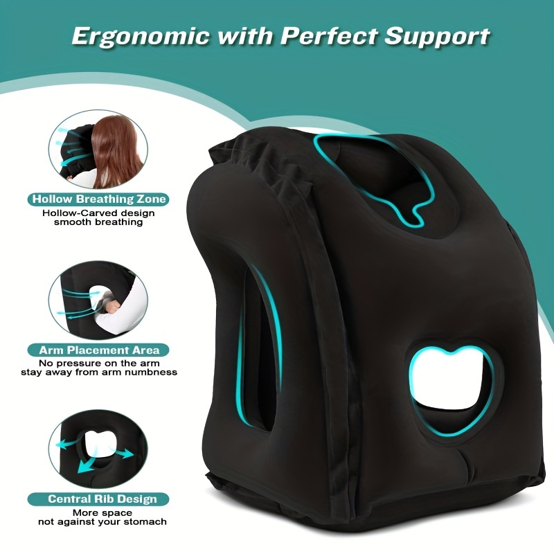  POSTURELY Inflatable Travel Lumbar Back Support Pillow  Self-Inflating for Airplanes, Car or Desk (Black) : Home & Kitchen