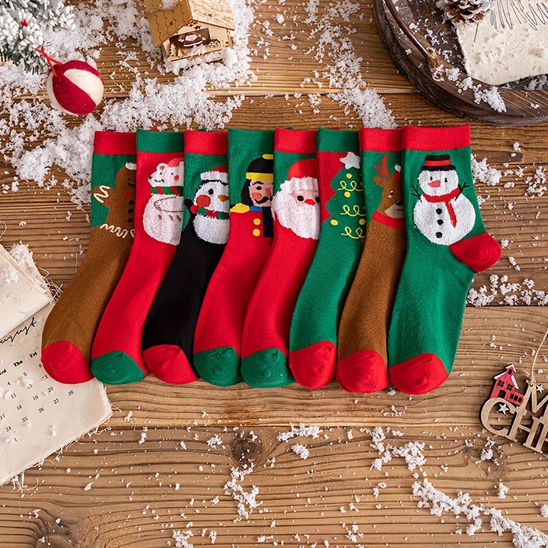 Calcetines navideños para hombre y mujer, calcetería de algodón