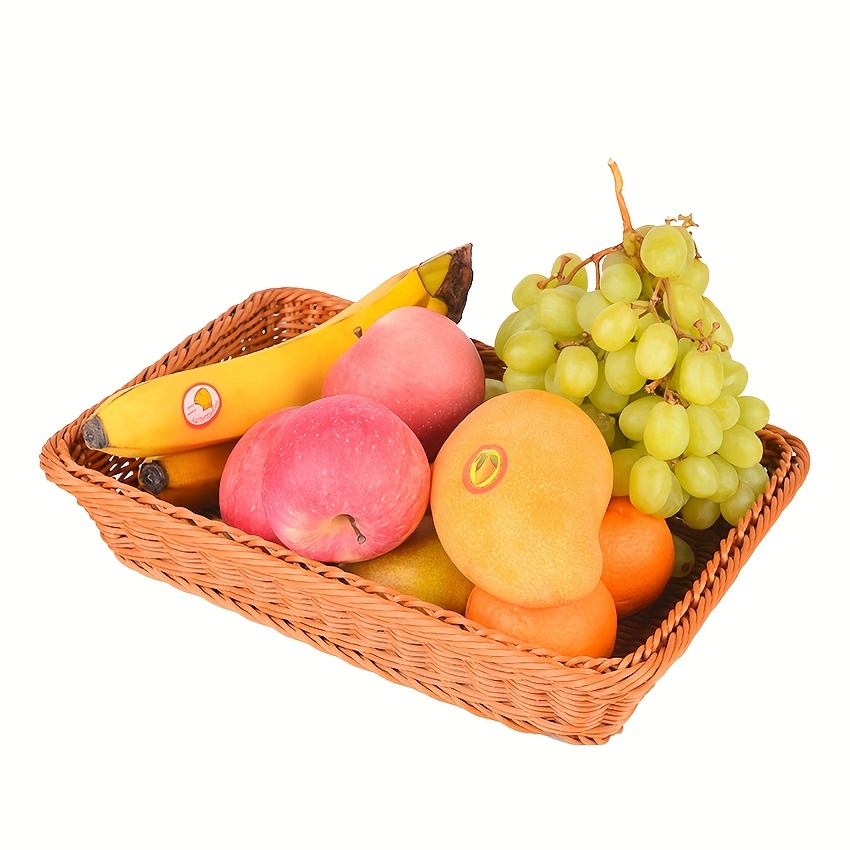 Vintage Handwoven Storage Basket Fruits Plastic Storage - Temu