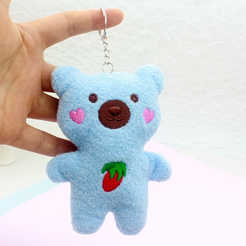 1pc Unisex Multicolor Pu Teddy Bear Keychain Purse Pendant For Daily Use