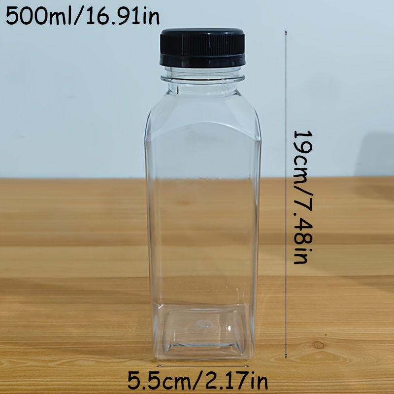 Plastic Bottles with Caps, Juice Containers with Lids for Fridge
