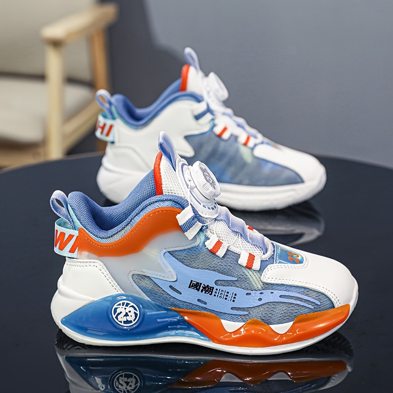 boys orange basketball shoes