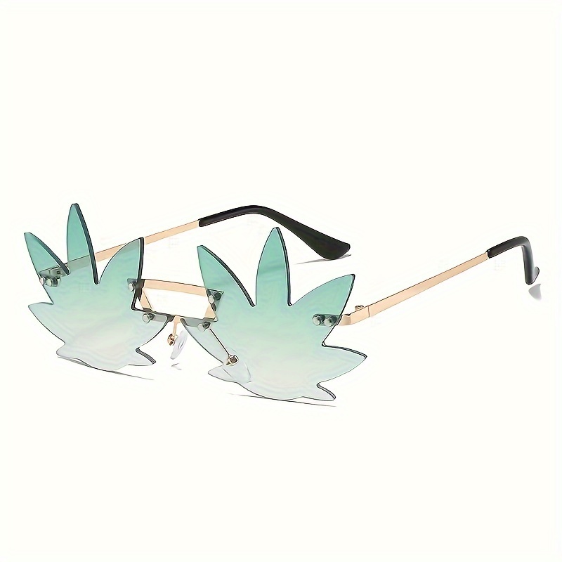 Unisex Leaf Shaped Fashion Sunglasses, Tac Lens Polarized Funky Glasses For  Party Cosplay - Temu