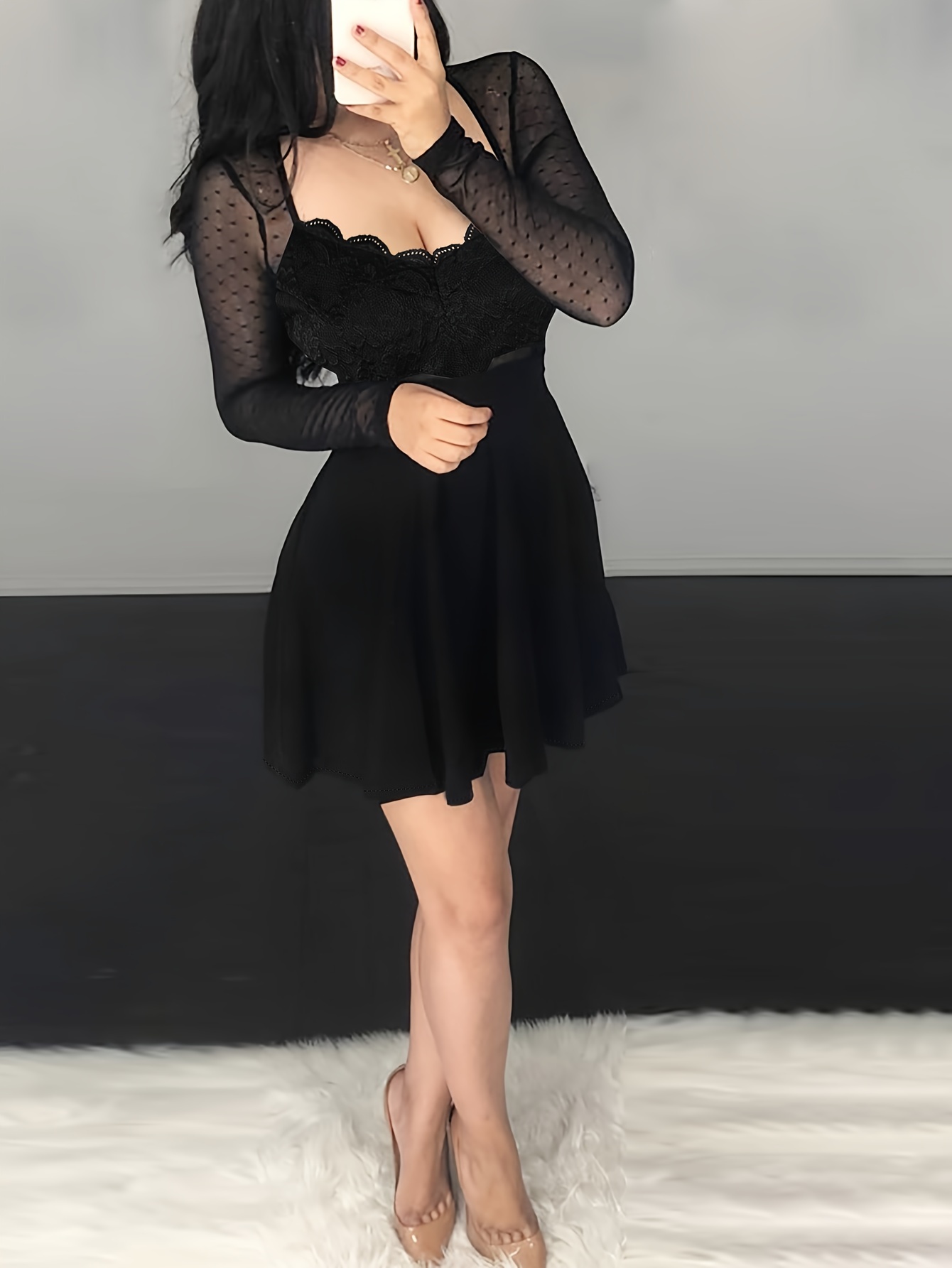  Vestido corto negro para mujer, vestido fruncido con hombros  descubiertos, casual, sexy, para fiesta : Ropa, Zapatos y Joyería
