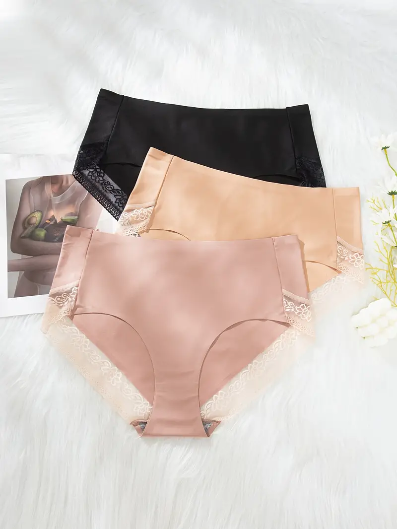 Plus Size Elegant Panties Sets Women's Plus Contrast Lace - Temu