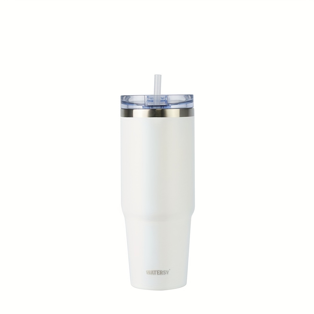 30oz Tumbler with Handle and 2-in-1 Straw Lid, Stainless Steel Iced Coffee  Cup Car Tumbler, Double Vacuum Insulated Tumblers Water Bottle for Commute