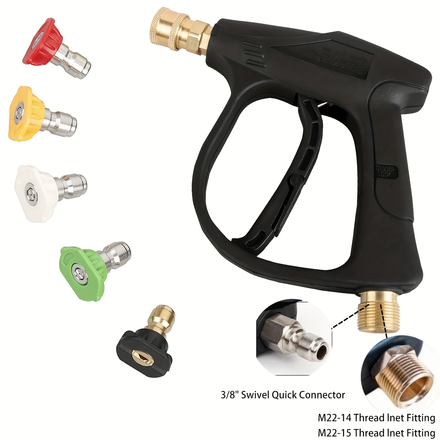 16mpa High Pressure Washer Gun With Spray Nozzle Tip Car - Temu