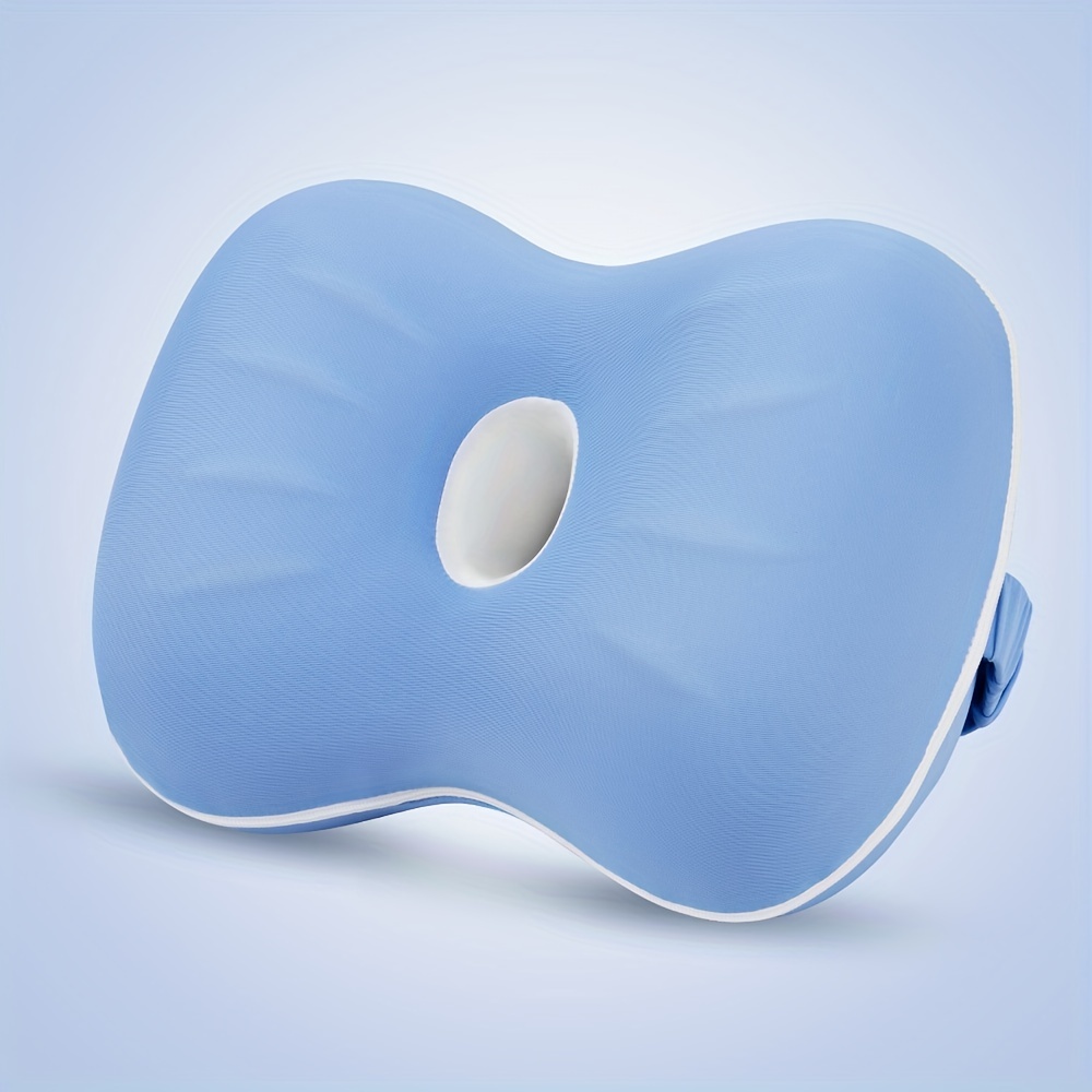 Sciatica Nerve Pain Relief Knee Pillow - Great for pains of Hip, Leg, Knee,  Back and Pregnancy - Memory Foam Wedge Leg Pillow with Washable Cover(Blue)