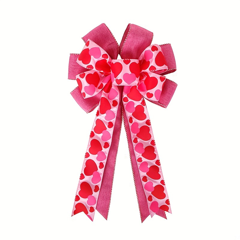 Valentine Tree Topper Bow With Heart Decorations Large - Temu