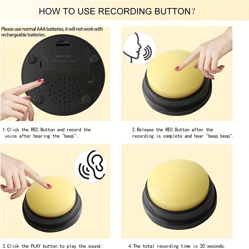 DualPet Sound Button Pet Voice Recorder Talking Toy Squeeze Box