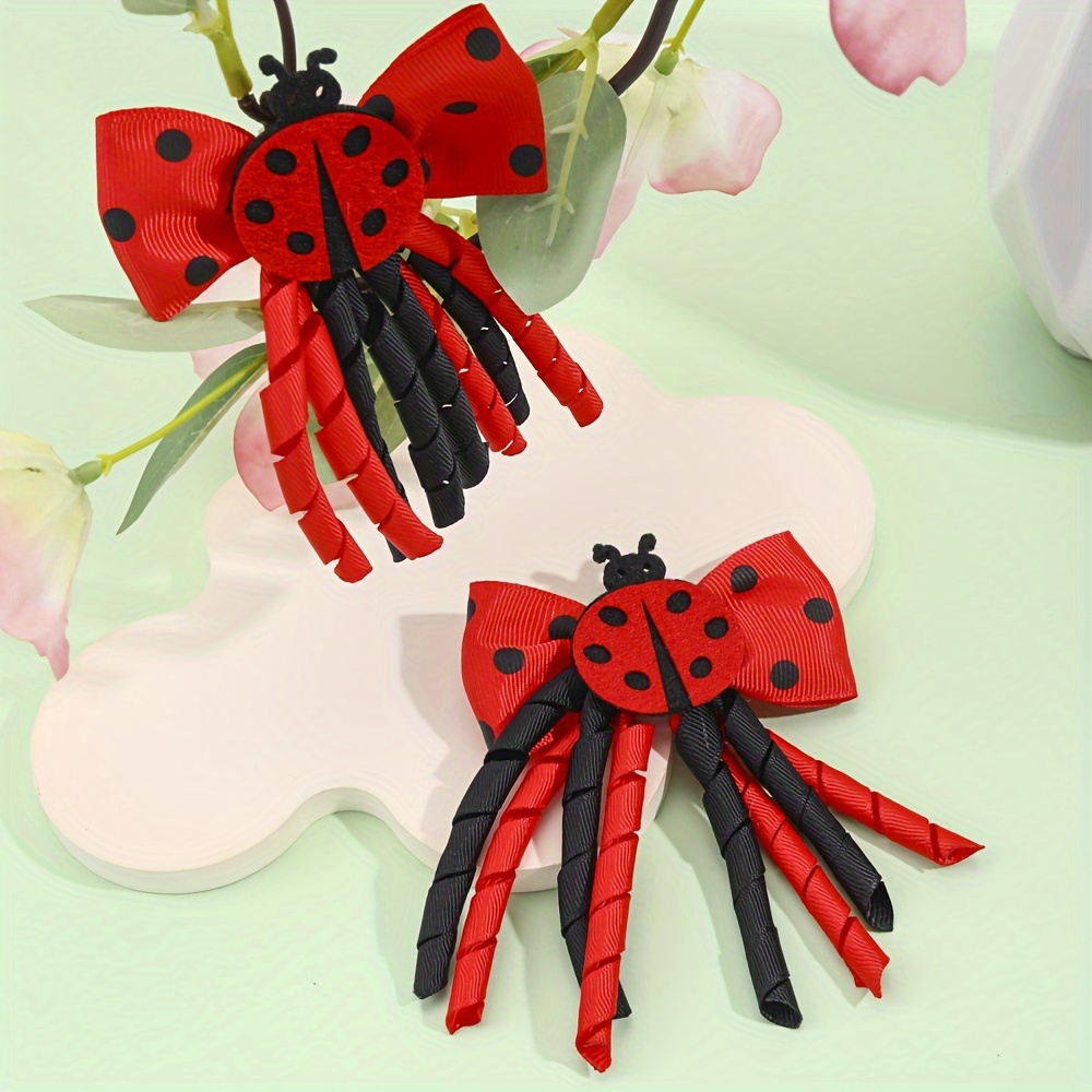 2pcs Adorabili Mollette Capelli Coccinella Bambine Clip In - Temu Italy