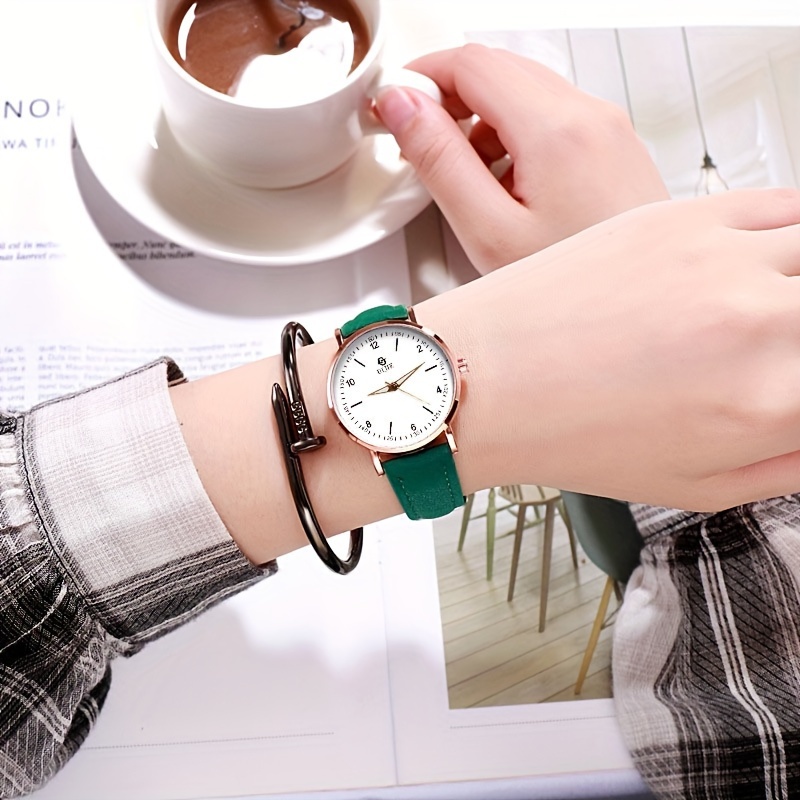 Montre Abraray Pour Femme - Quartz Analogique Décontractée Avec Pierre Rose
