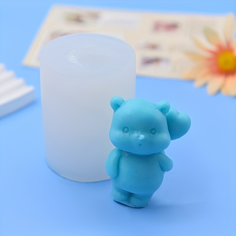 1pc Sitting Teddy Bear Silicone Candle Mold Handmade Incense - Temu