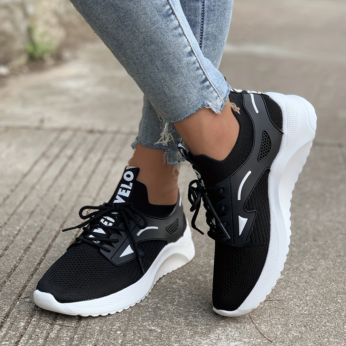 Zapatos Deportivos Punto Mujer Zapatos Gimnasio Correr - Temu