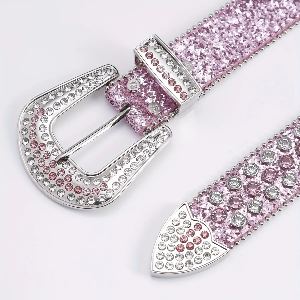 Alloy Inlaid Artificial Diamond Men's And Women's Leather Belt Versatile  Pin Buckle Belt - Temu