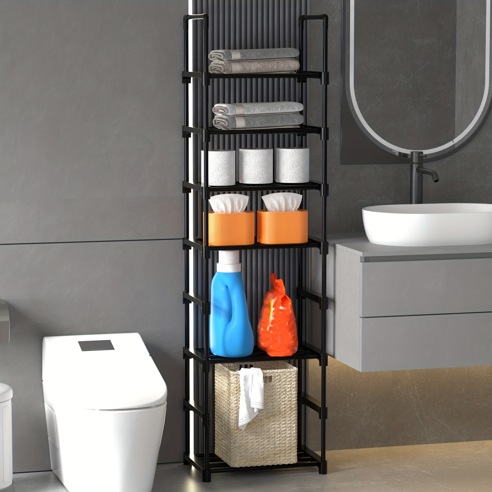Bathroom Counter Organizer, Bathroom Organizer Countertop,Counter Standing Rack, Size: Style1, White