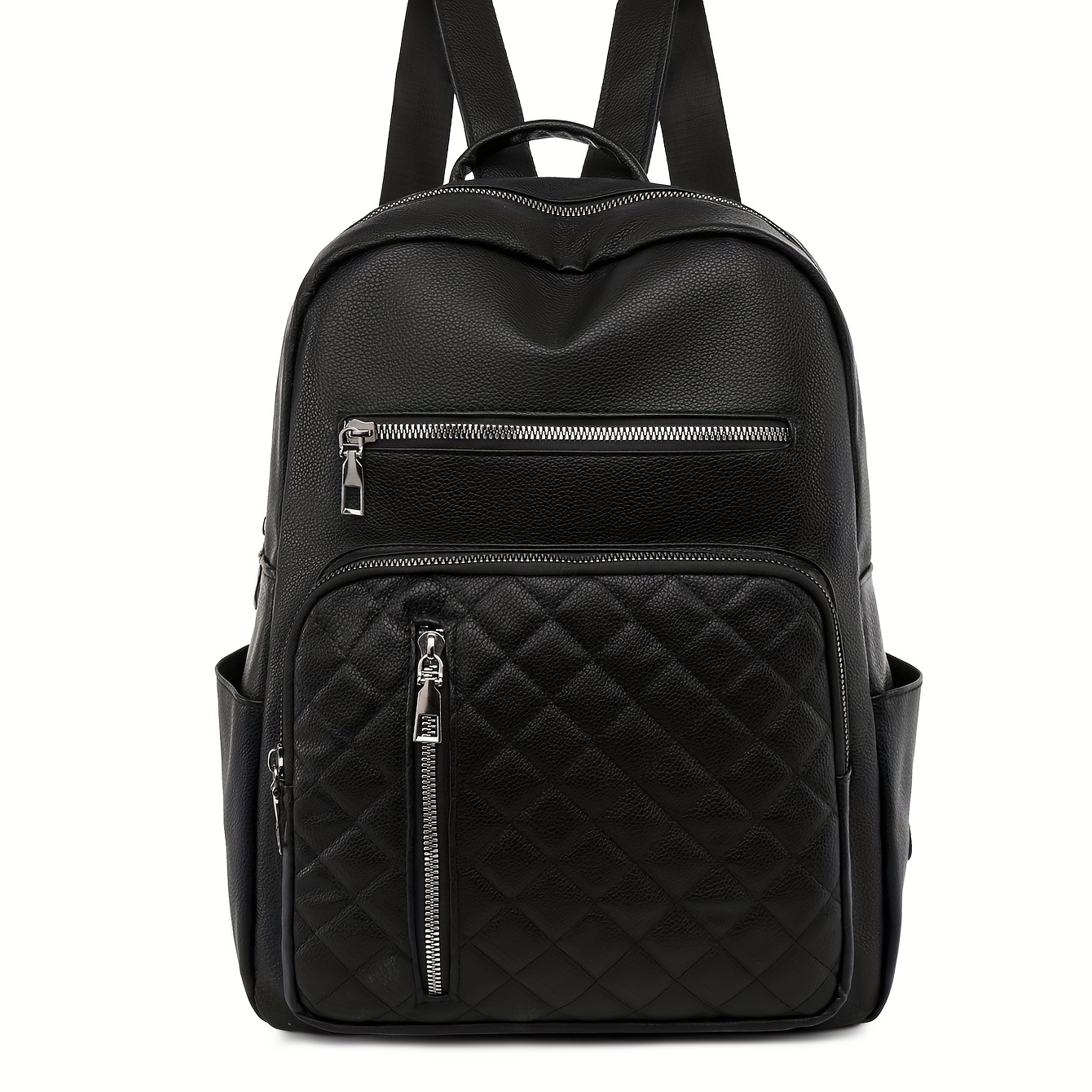 Solid Argyle Pattern Large Capacity Backpack