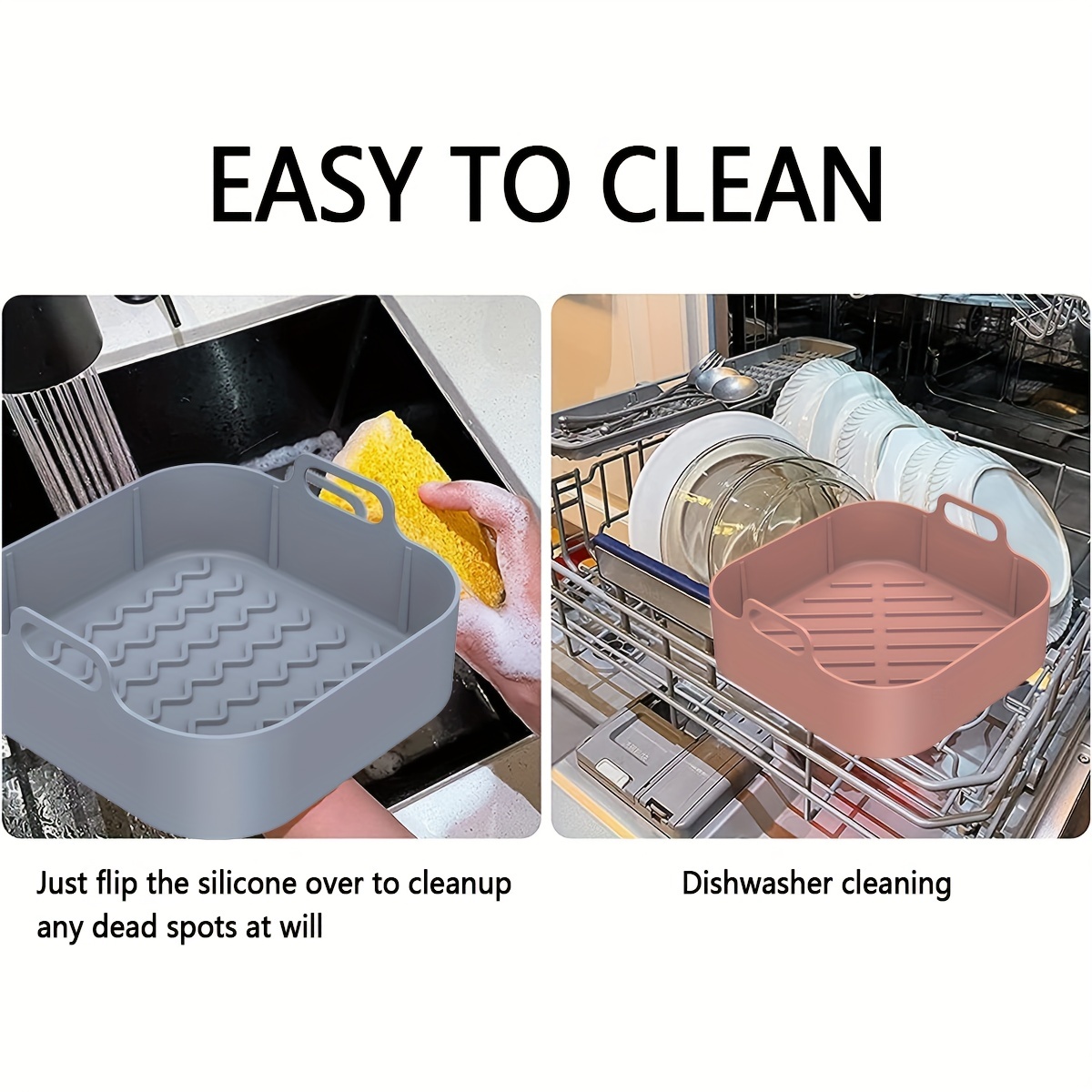 Reusable Silicone Liners For 8 Qt Air Fryer Dual Baskets - Non-stick Baking  Tray For Ninja Foodi - Easy To Clean And Dishwasher Safe - Temu