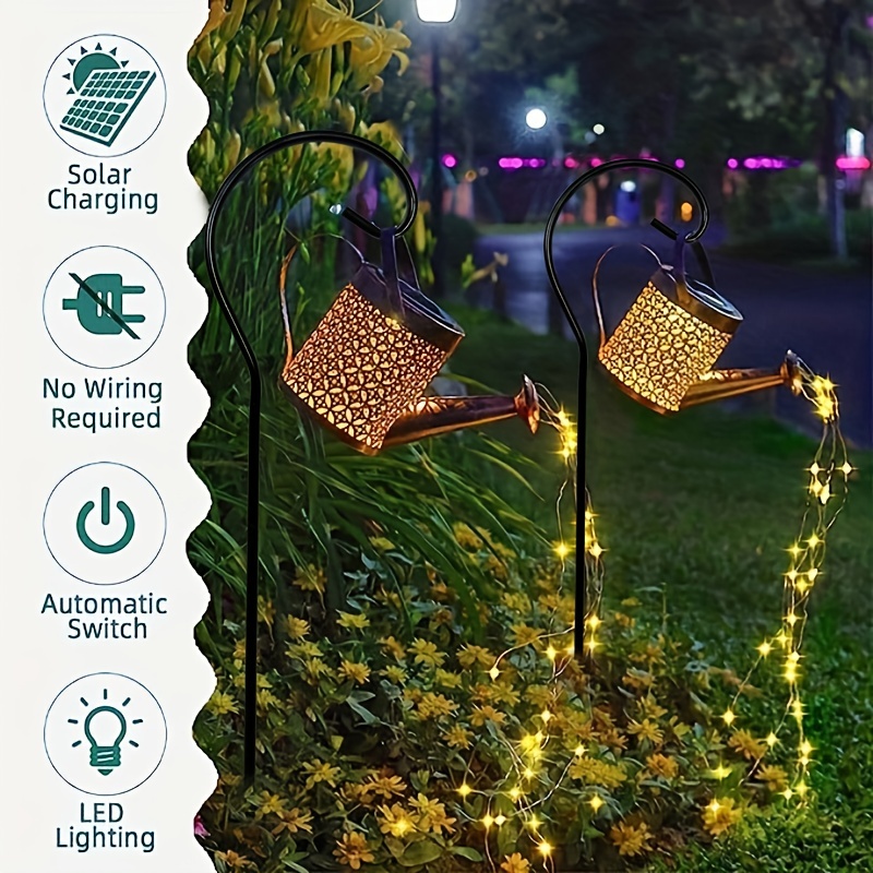 Luces solares colgantes Tomshine linterna solar LED jardín luces lámpara de  metal impermeable para decoración al aire libre