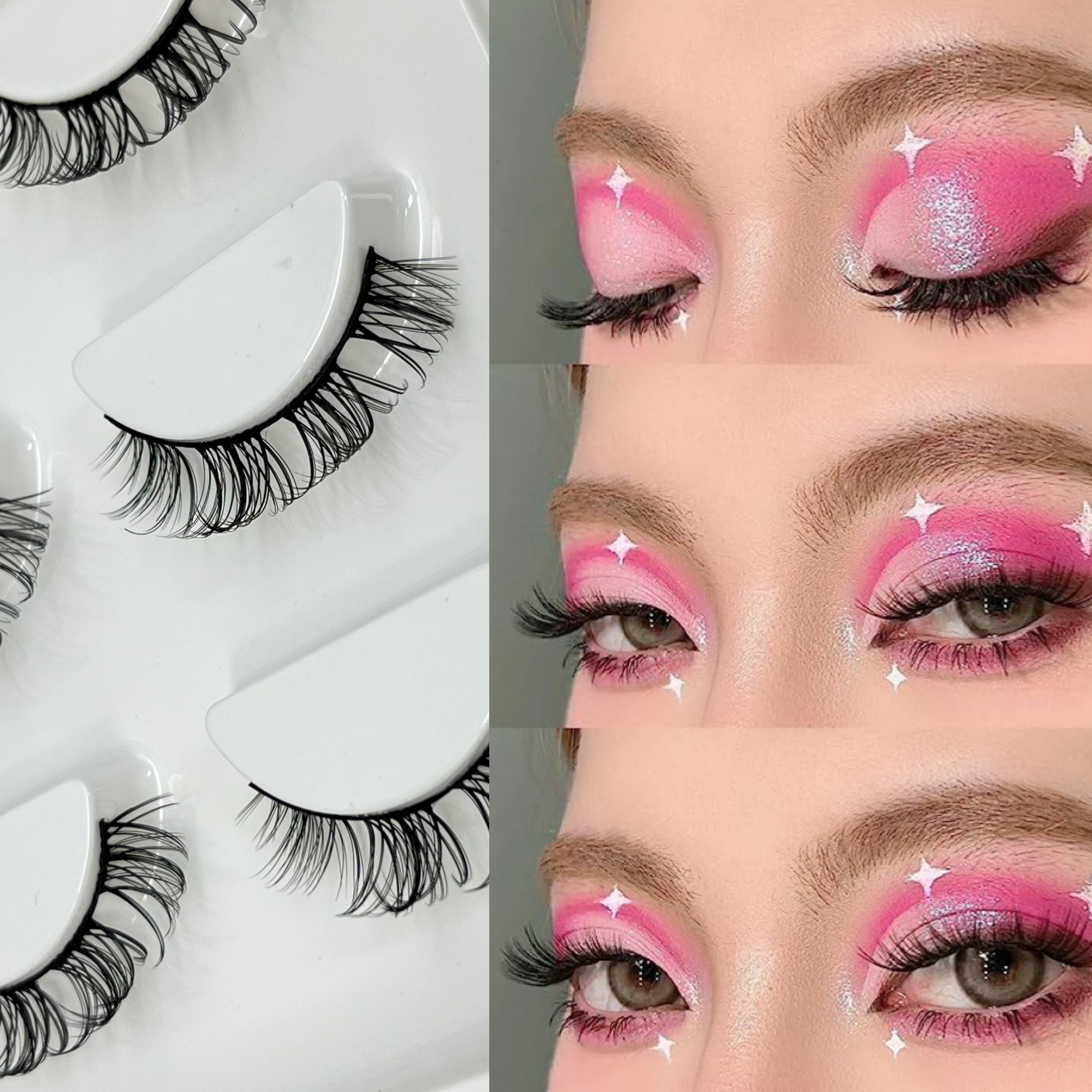 3 Pairs False Eyelashes D Curling 10mm Natural Thick Eyelashes