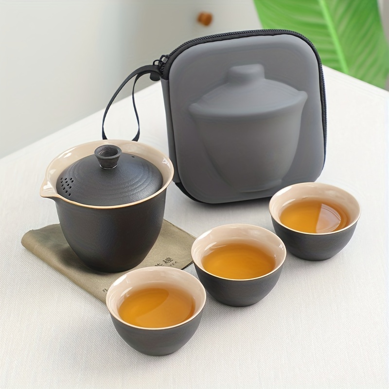 Instant Cup Portable Storage Bagone Pot Four Cups Travel Tea 