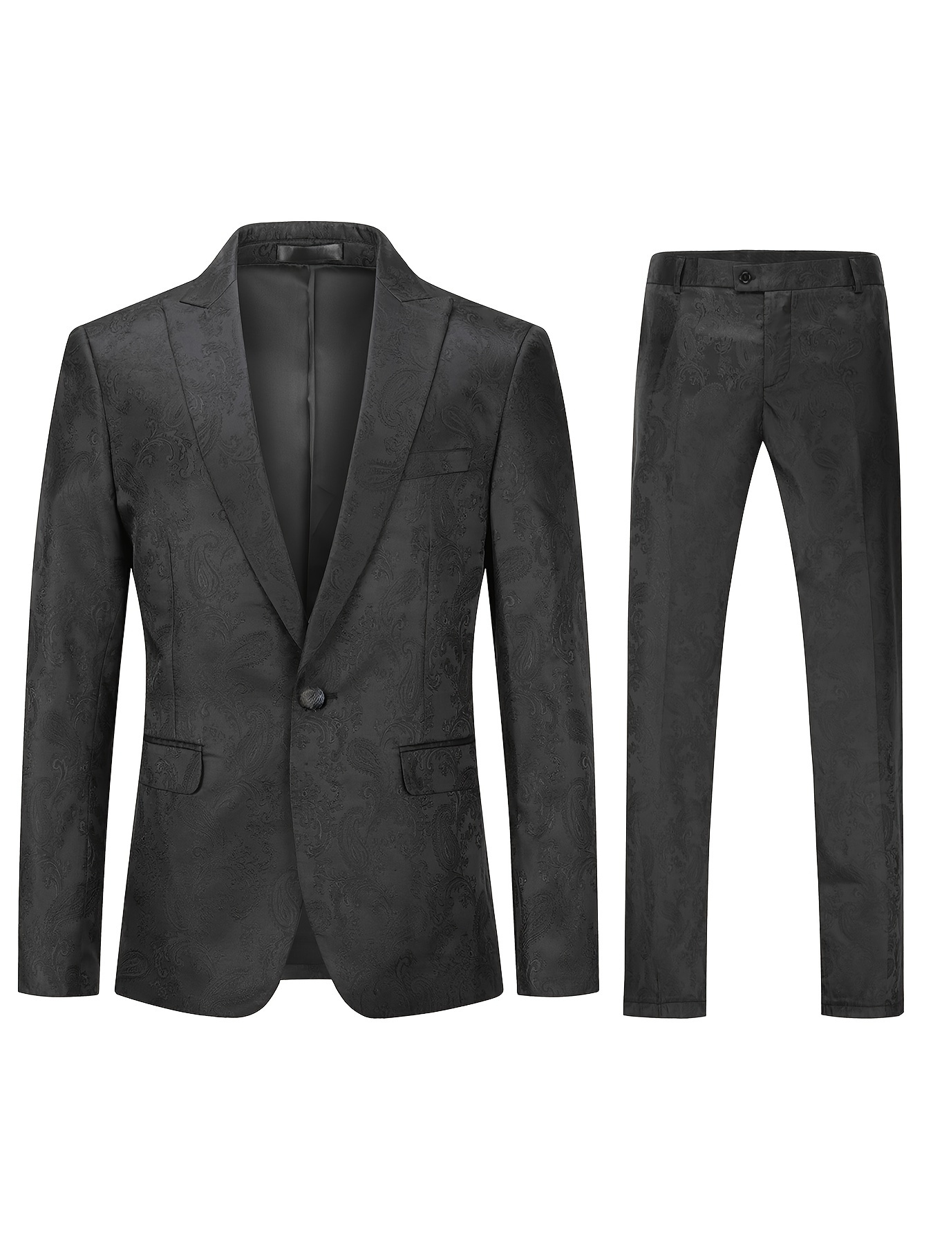 Formal Men's One Button Suit Jacket Dress Pants Suit Set - Temu Canada