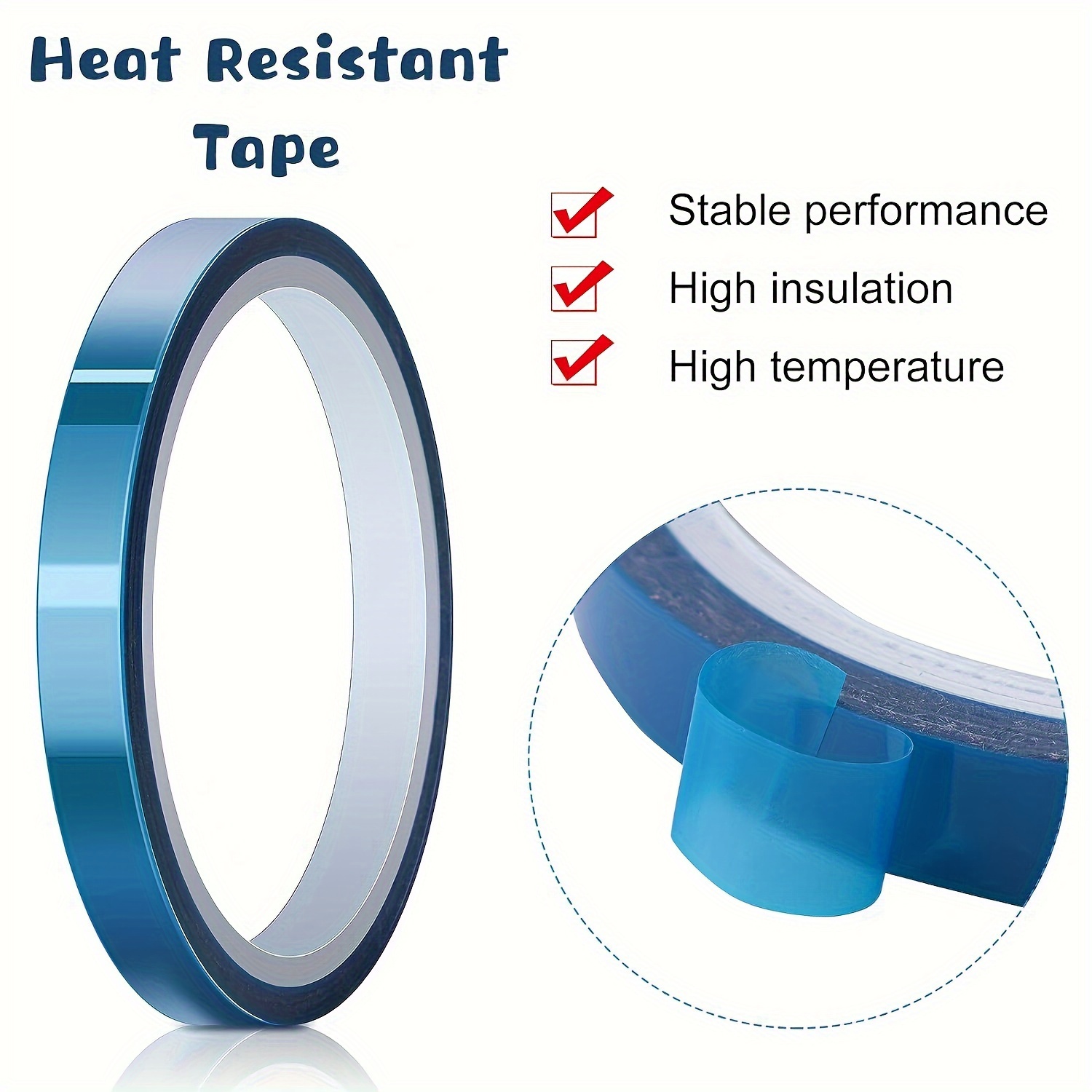 6 Rolls Heat Tape Heat Vinyl Press Tape Heat Resistant Tape For Sublimation  