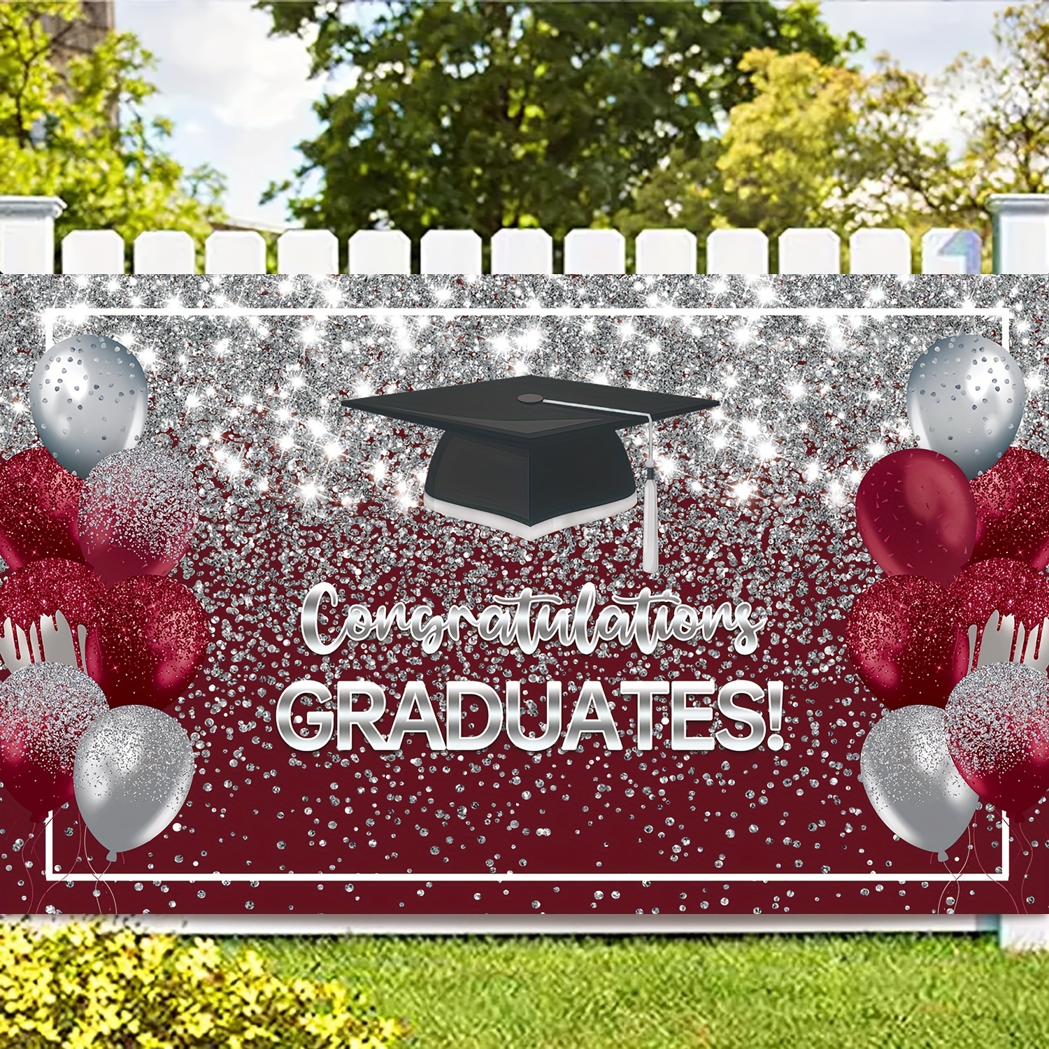 Graduation Decorations 2024, Red and Black Graduation Decorations Class of  2024, Graduation Party Decorations with Congratulations GRADUATE Backdrop