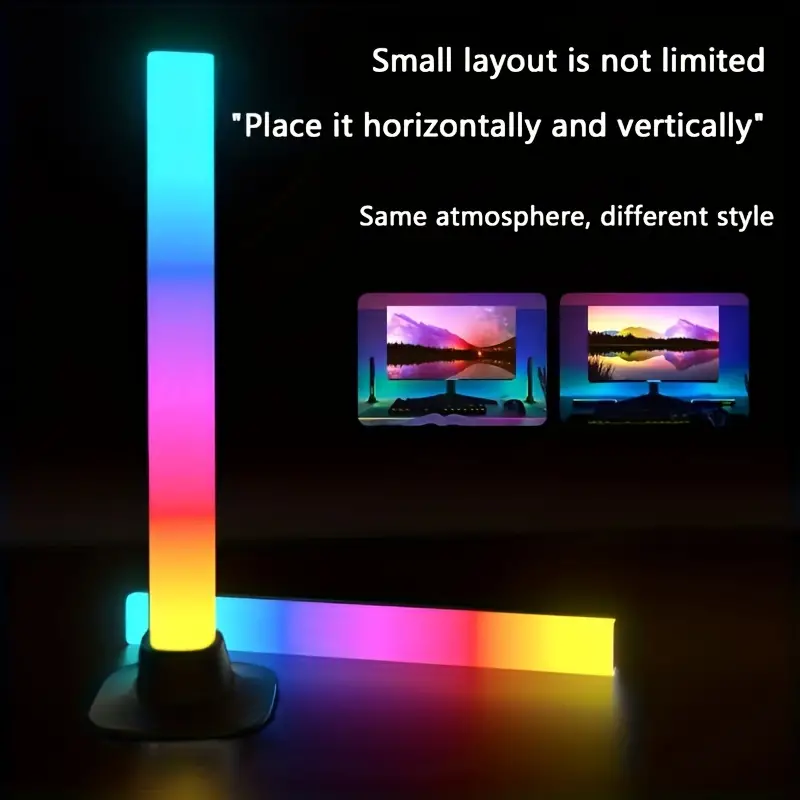 2 stks RGBIC TV lichtbalken muzieksynchronisatie slimme LED - Temu