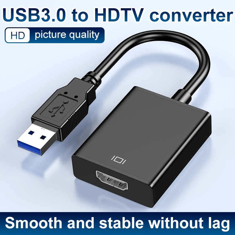 Adaptador USB a HDMI, cable USB 3.0/2.0 a HDMI, convertidor de video  multipantalla, PC portátil Windows 7 8 10, escritorio, laptop, PC, monitor