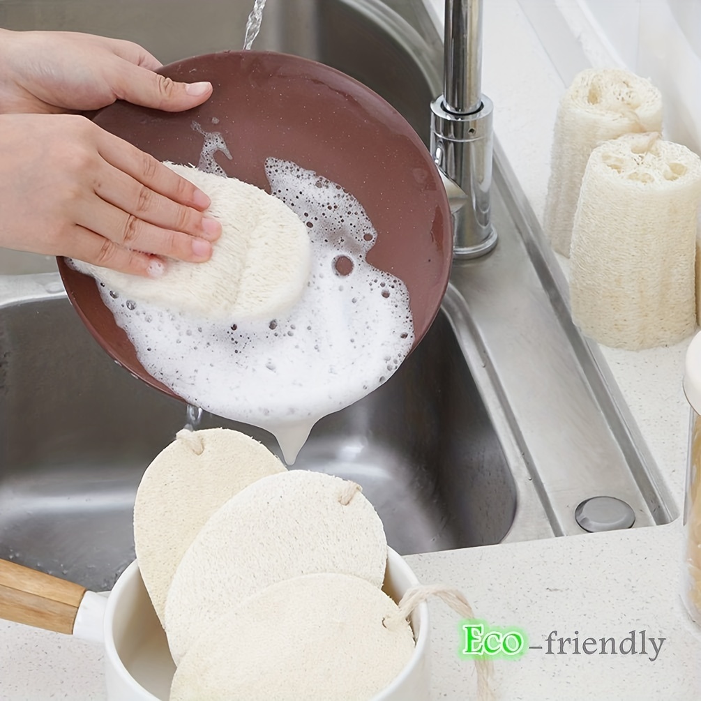 1pc/3pcs Esponjas De Lufa Natural Envueltas Individualmente, Esponja De  Lufa Para Platos Sin Rayones, Esponja De Lavado De Platos Sin Olor Natural  Para Limpieza De Cocina Y Exfoliación De Ducha - Industrial