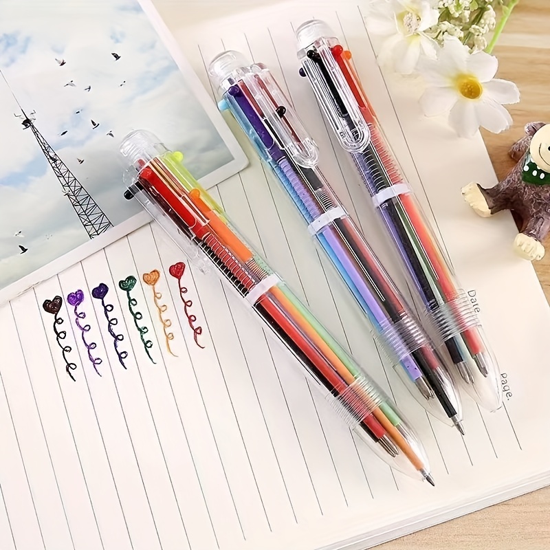 Cute Multi color Ballpoint Pen Cartoon Transparent Color Pen - Temu