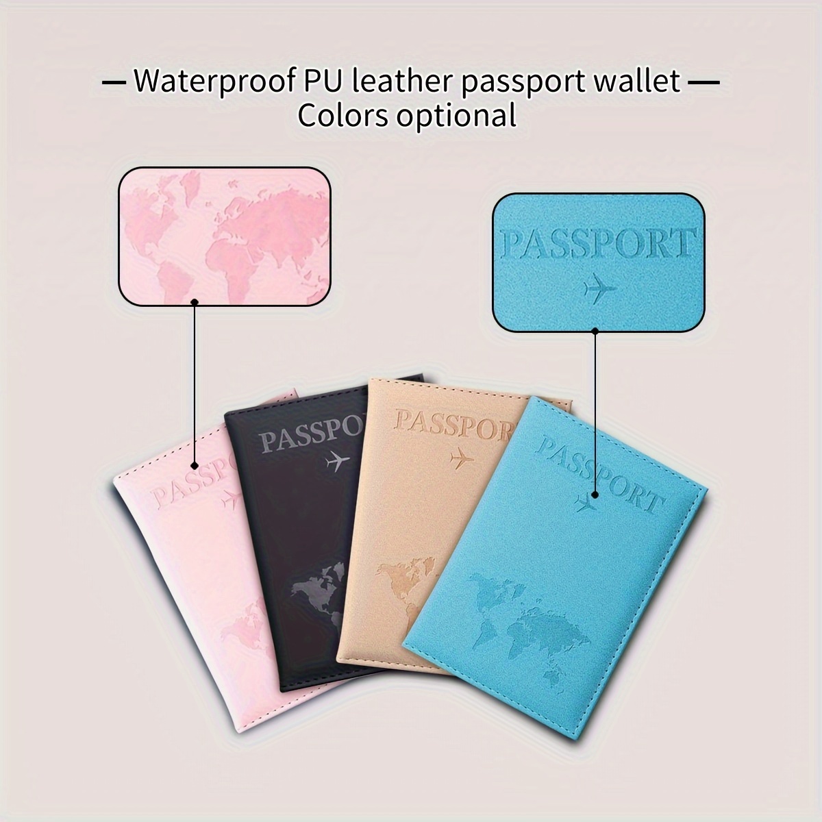 Shipenophy Porte-Passeport, Cuir PU Pratique pour Assurer la sécurité de la  Couverture du Passeport étanche Doux Confortable pour Carte de crédit pour