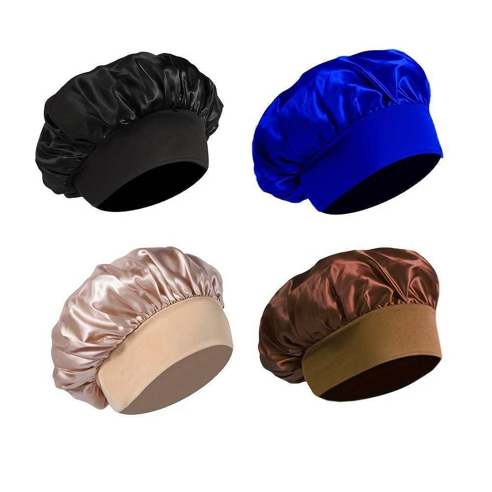 JEFFOUOO Lot de 4 bonnets de sommeil en satin pour enfant - Bonnet en satin  respirant - Large bande - Pour dormir - Pour filles et tout-petits  (licornes) : : Mode