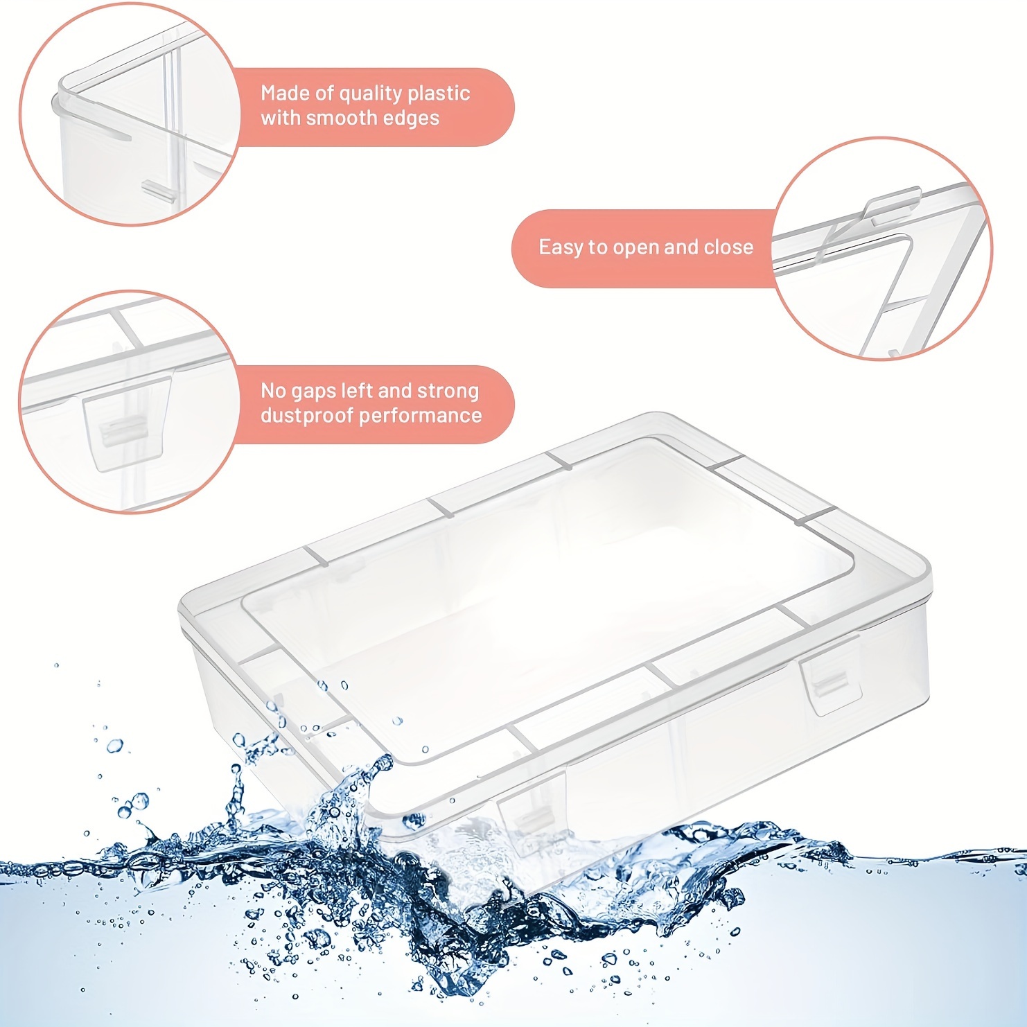  Small Plastic Container, Seamless Edges Easy to Open