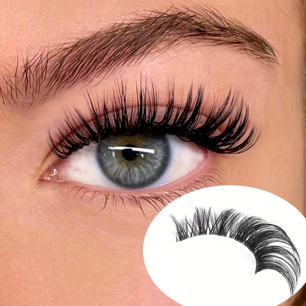 

Fox Eyelash Thick 5 Pairs 3d Curling Lashes With Transparent Natural Look, Wispy Manga Eyelash Extensions, For Party Club Gathering Cat Eye Lashes