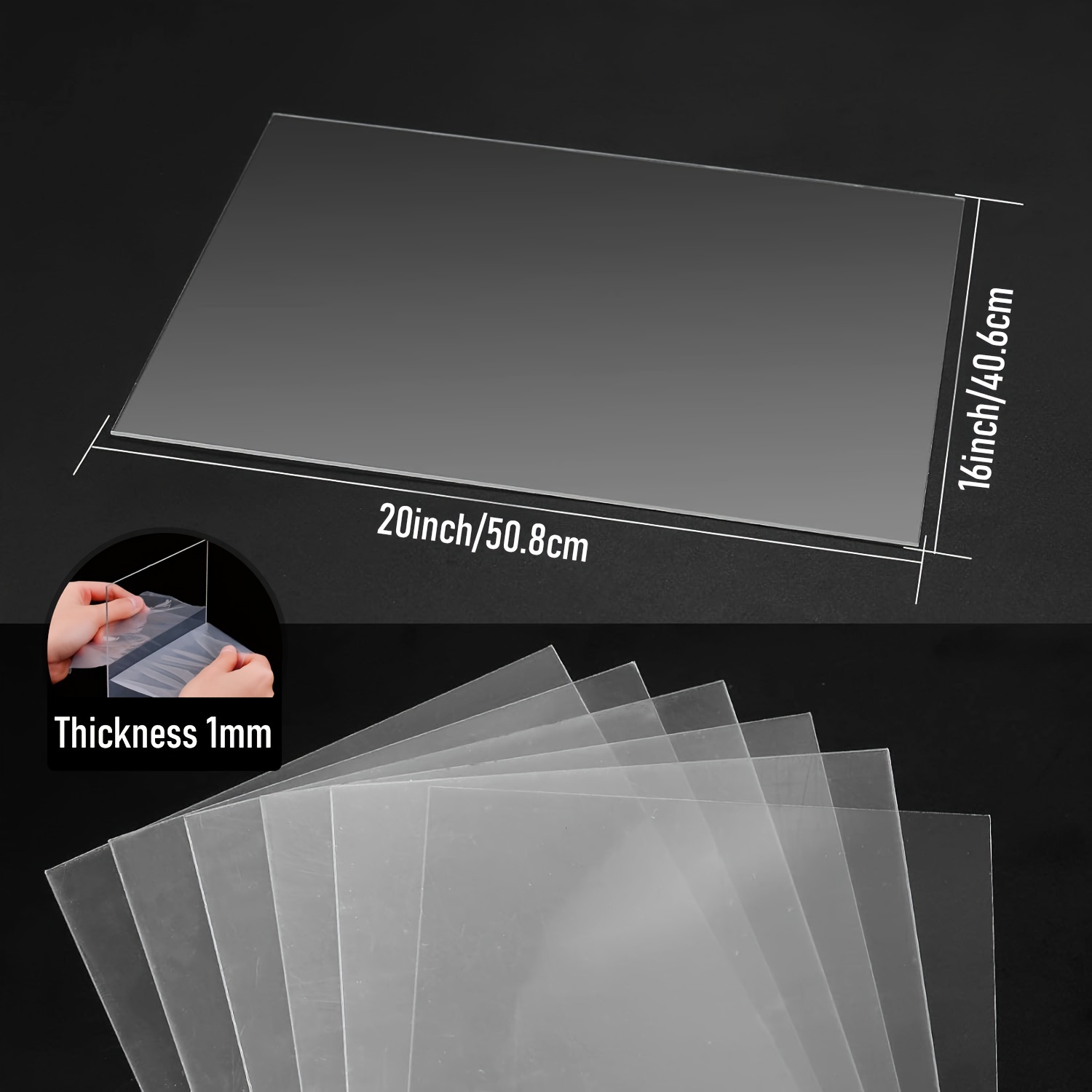 5pcs, 16x20x0.04 Clear Plastic Sheet, Replacement For Picture