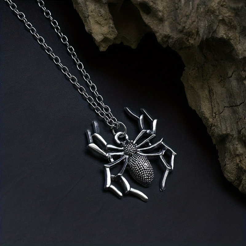Gothic Spider Pendant Necklace For Men