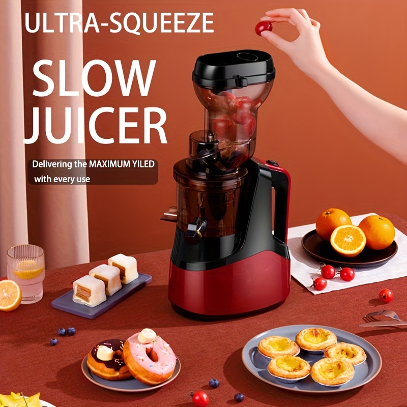 1pc US Plug Slow Masticating Juicer, Cold Press Juice Extractor Nama Juicer  Orange Juicer Apples Orange Citrus Juicer Machine With Wide Chute Quiet Mo