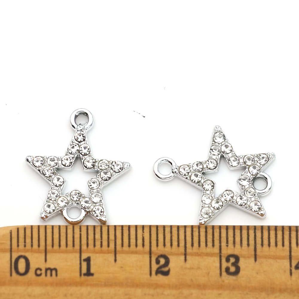 30pcs 23x10mm Charms Shining Stars Charms Hollow Alloy Star Pendant For  Jewelry Making DIY Jewelry Findings Antique Silver Color Alloy Charms