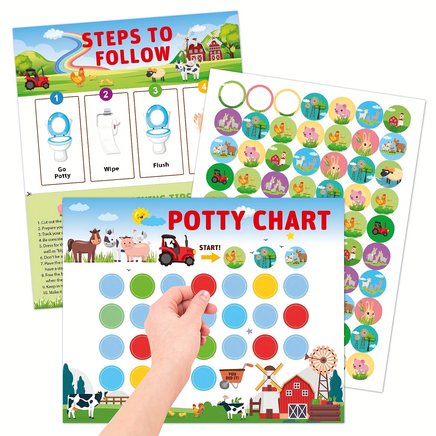 10pcs Magnetic Reusable Toddler Toilet Training Charts