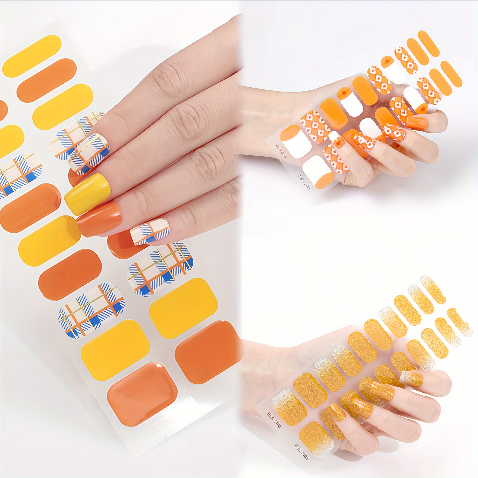 Semi Cured Nail Stickers Gel Nail Polish Strips Long LastingSelf