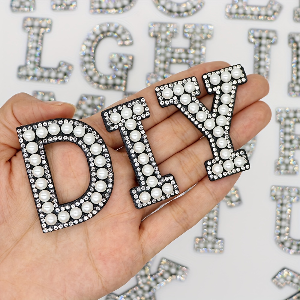 26Pcs 2inch Bling Rhinestone Letter Stickers Large Silver A-Z